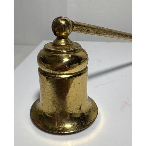 Vintage Brass Candle Snuffer With Bell Shaped Base & 7" Handle - Picture 4 of 6